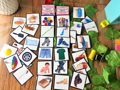 Things That Go Together Flashcards for Kids in Pakistan | Educational Learning Cards