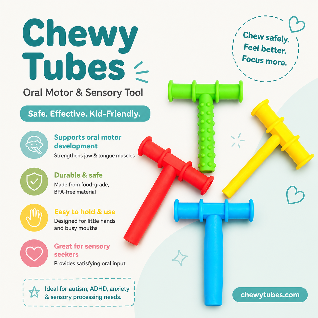 Chewy Tube - Oral Motor Chew Toy for Sensory & Autism | Pakistan