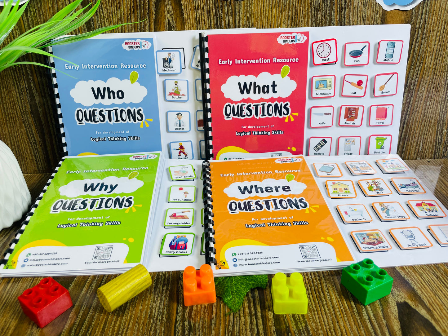 WH-Questions Set of 4 Busy Books