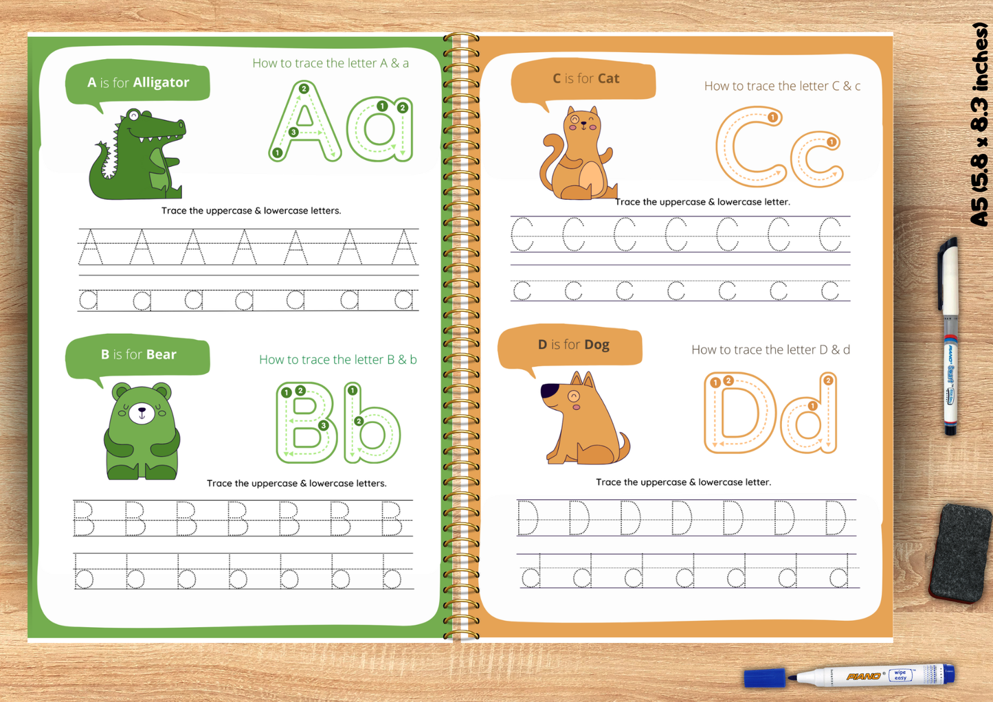 Wipe and Clean Tracing Books