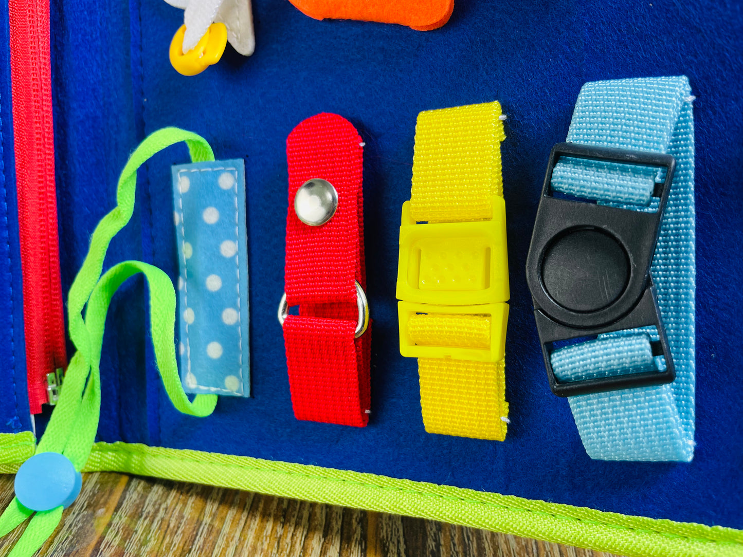 Colorful straps and zippers 